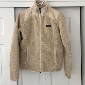 Women’s Patagonia Retro-X fleece Full Zip Jacket Sweatshirt Beige Small - Medium